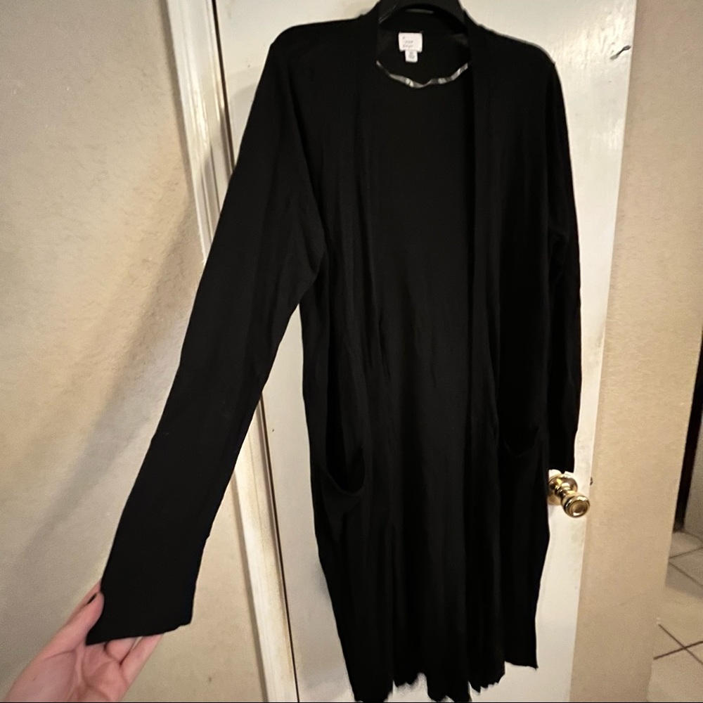 Long black cardigan